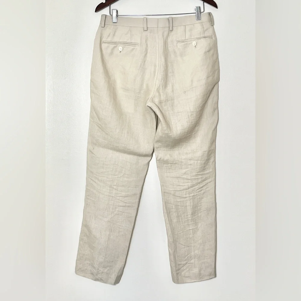 Lauren Ralph Lauren Men's Khaki Linen Blend Chinos - Light Beige